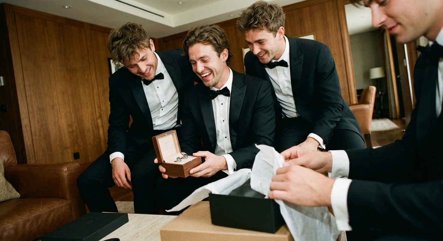 Groomsman gifts etiquette: price, timing, presentation