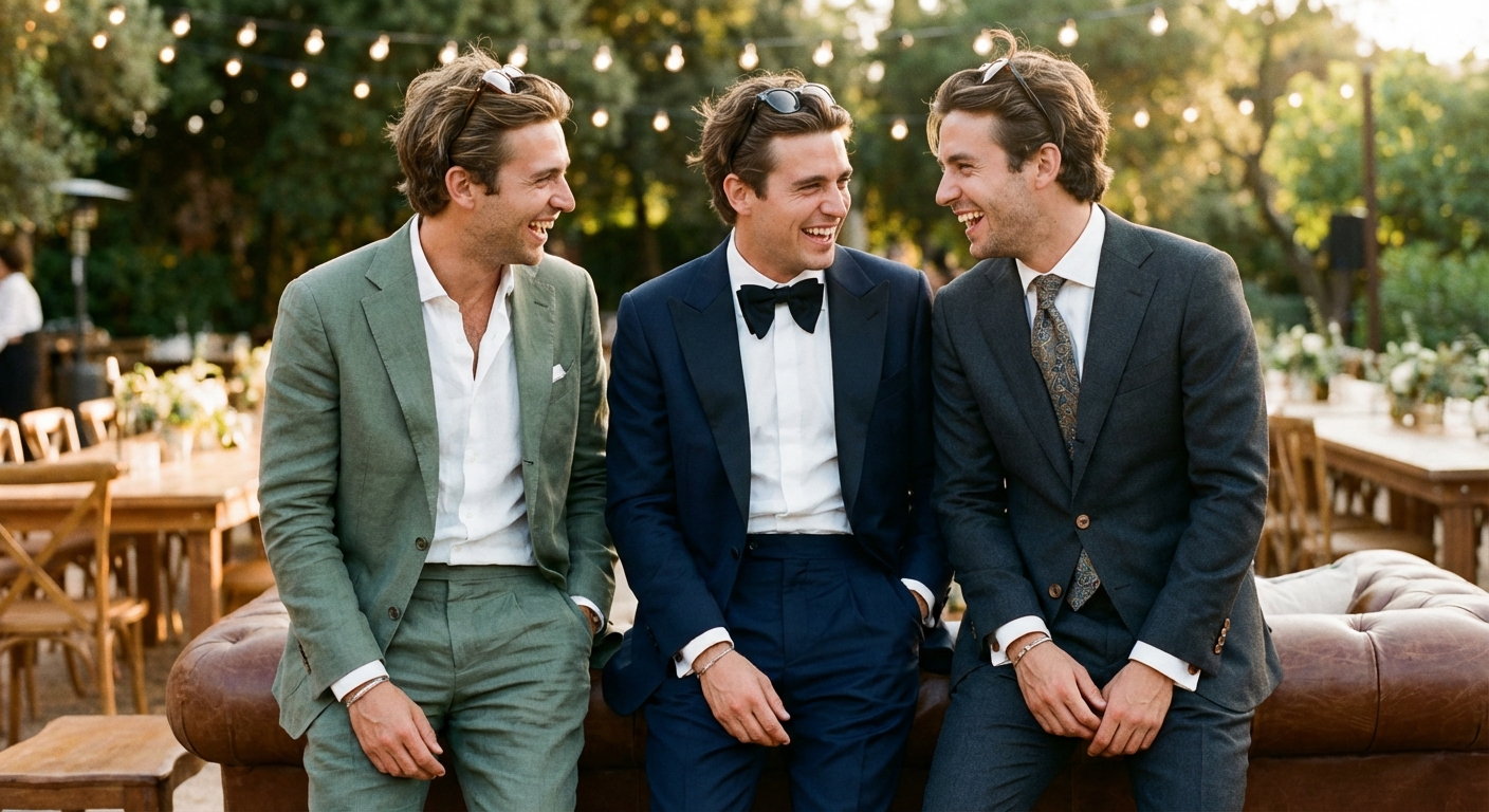 Wedding Outfits for Men: From Beach Ceremony to Black-Tie Barn