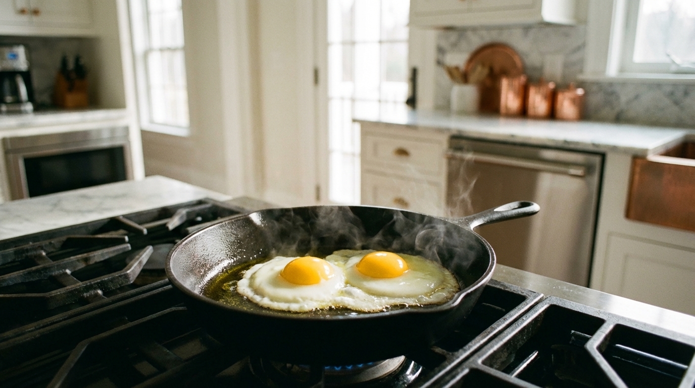 What Size Pan Fits Two Eggs Without Runaway Whites?