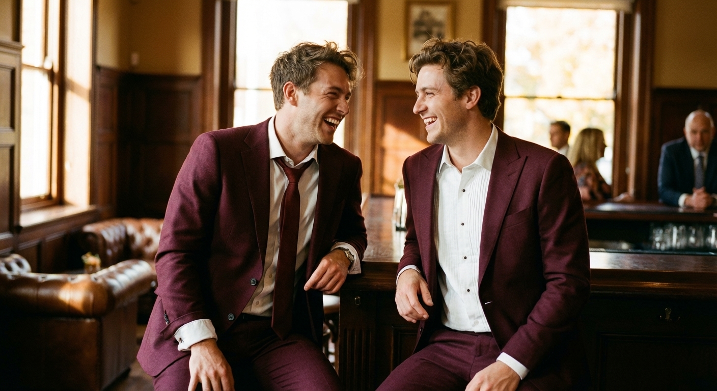 Burgundy Suit Seasonality: Fall Weddings to Holiday Parties
